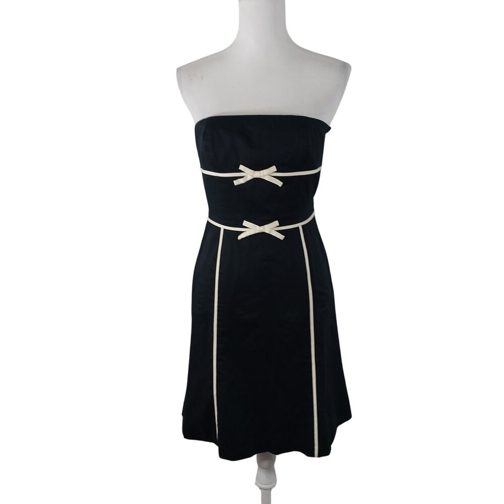 Ann Taylor Black and White Strapless Dress - Picture 2 of 9